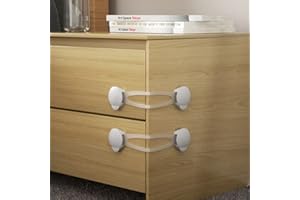 SAFELON 6 Pcs Baby Safety Multi-Purpose Locks, Childproof Cabinet Lock, Drawer Lock, Fridge Lock(White)