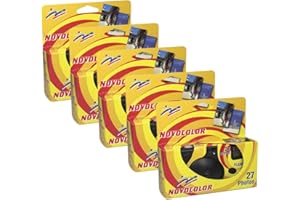 Novocolor – Disposable Cameras with Flash (27 Exposures with Flash) Pack of 5