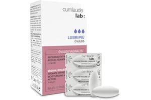 Cumlaude Lab - Lubripiù Óvulos, con Ácido Hialurónico, Aceites Emolientes y pH Ácido, Hidrata, Lubrica y Calma la Sequedad de la Zona Íntima Femenina - 10 Unidades