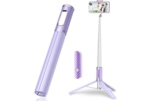 TONEOF 152CM Bastone Selfie Treppiede, Tutto in 1 Treppiede Smartphone Estensibile in Alluminio con Telecomando Wireless Selfie Stick Treppiede portatile e leggero per iPhone e Android Telefono-Viola