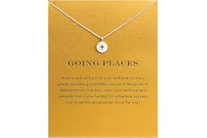 upeilxd Message Card Silver Compass Pendant Necklace Friendship Sun Good Luck Elephant Pendant Butterfly Chain Necklace for Women Girl Gift