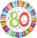 Produktbild Verkauf durch Lollipop 1 Stück Folien-Rundballon 'Radiant Birthday 80', ca. 45 cm Ø, mit Gasfüllung / Ohne Gruß-Karte