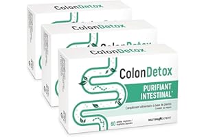 NUTRI EXPERT - Colon Detox - Complément alimentaire à base de plantes - Purifie et détoxifie le côlon - Améliore le confort intestinal & facilite la digestion - Vegan - Lot de 3 produits