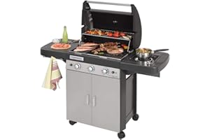 Campingaz 3 Series Classic LS Plus Barbacoa a Gas con 3 quemadores de acero inoxidable y un asador lateral, 9.6 kW, sistema d