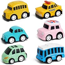 JOYIN 18 Macchinine Giocattolo A Frizione - Set Pull-Back Con Camion E Auto Per Bambini, Veicoli Educativi - 3