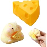TPR Hamster ve Peynir Yumuşacık Seti - Dokunsal Odaklanma ve Rahatlama i&ccedil;in 2 Par&ccedil;alı Yumuşak Stres Giderici - Masa, Seyahat 