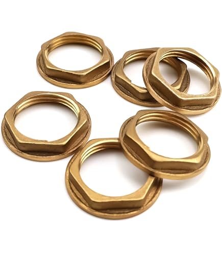 Lot De 6 Écrous à Bride En Laiton - Filetage Intérieur 3/4" - Pour Raccords Sanitaires, Robinetterie Salle De Bain - 2