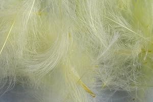 HARELINE DUBBIN Pechetruite 1g - Plumes de CDC (Cul de Canard) Jaune Pale - pour Montage de Mouche de Peche
