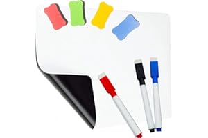HHZZXCDH 5PCS Magnetisches Whiteboard Folie,Magnetfolie Selbstklebend Weiß, Abwischbare Magnet-Tafel,a4 Leicht Zugeschnitten, Für Startseite Schule, Mit Markers & Schwamm & Magnetes Whiteboard Magnetisch