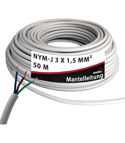 Feuchtraumkabel NYM-J 3x2,5mm², 50 M, Grau