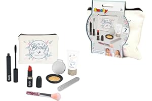 Smoby - My Beauty Make Up Set - Set Beauté - Trousse Maquillage - 6 Accessoires Factices Inclus - Mascara, Pinceau, Lime à Ongles, Rouge à Lèvres, Ombre à Paupières, Crème Mains - A Partir de 3 Ans