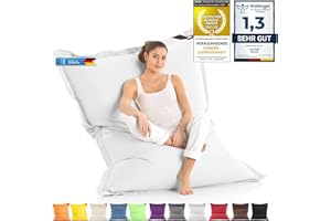 LAZY BAG Giant Bean Bag Chair XXL Indoor and Outdoor living room balcony garden bean bag 400L giant beanbag seat cushion chair for children & adults 180 x 140cm (Nylon, Light Grey)