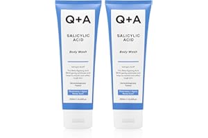 Q+A Salicylic Acid Body Wash (250ml x 2), Sensitive Shower Gel, Body Care, Shower Gel with Green Tea Extract and BHA, Gently Exfoliates, Smoothes, and Softens the skin