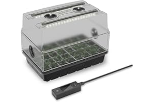 ‎AC INFINITY AC Infinity Feuchtigkeitskuppel, Keimset mit LED-Wachstumslichtleisten, stabile Tropfschale, 5x8 Zellen-Setzlingschale und belüftete Höhenverlängerungsplatten, für Indoor-Gartenarbeit, Samenstart