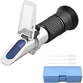 Proster Brix Refractometer with ATC Brix 0-80 Portable Handheld | Includes 3 pipettes for measuring sugar content, fruits, fo