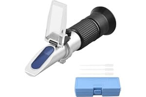 Proster Brix Refractometer with ATC Brix 0-80% Hand Held Refractometer with 3 PCS Pipette for Sugar Content Measurement of Sugar Fruit Food etc