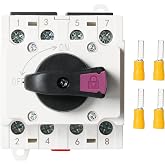 Jadeshay Solar Isolation Switch, 32A 1000V DC Photovoltaic Protection DIN Rail Mount for Solar Systems