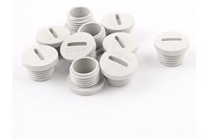 UXCELL sourcing map 10pcs Tête Ronde en nylon gris Obturation Extrémité filetée M16 x 8mm