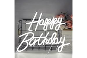 UEXNKJ-Y Happy birthday neon joyeux anniversaire néon néon LED alimenté par USB Décoration murale de salle de fête d'anniversaire néons cadeau d'anniversaire