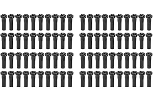 Tomotato 80Pcs Bike Spoke Nipples, 14mm Iron Mountain Bike Spoke Hat for 14G Spoke Wire Bicycle Spoke Accessories
