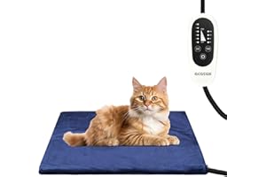 acetek Haustier Heizdecke für Katze, Hund Heizkissen mit Timing & Temperatur Einstellbar Heizmatte für Neugeborene Klein Katze und Hund 45 * 45cm