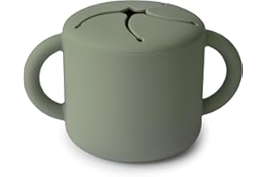 mushie Snackbecher Silikon | Kinder Brotdose für Unterwegs Auslaufsicher & Spülmaschinenfest | Sichere, Hochwertige & Langlebige Erstausstattung Snackbox für Kleinkinder Jungs & Mädchen | Dried Thyme