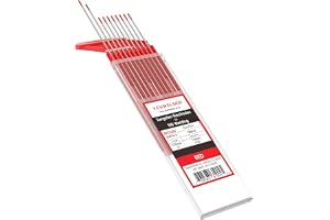 YESWELDER TIG Volframelektroder Röd 1,6x175mm, 10 st | WT20 EWTh-2, överlägsen prestanda vid DC svetsning, perfekt för kolstå