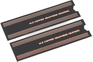 ASHATA Grafenowy Radiator Chłodzący Pamięć M.2 SSD, 2 Szt. Dwuwarstwowy Profesjonalny Miedziany NVMe do Pamięci Laptopa