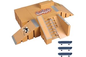 Stecto Finger Skateboard Park, Skate Park Kit Rampa Parti per Finger Skateboard, Mini Tastiere Rails Starter Kit con 3 Tastiere, Durevole Ultimate Parks Training Puntelli