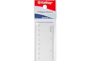 Kathay 86420400. Regla de Plástico, 50cm, Transparente, Perfectas para Uso Escolar