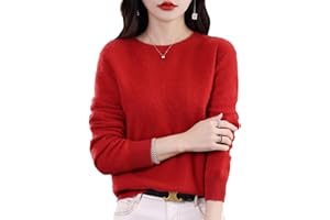 QuyiFa Suéteres de Cachemira para Mujer, jerséis de Cachemira, suéter de Lana Merino para Mujer, suéter de Punto Ligero