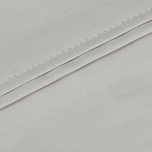 AmazonBasics Bettlaken, Baumwoll-Satin Fadenzahl 400, knitterarm, 180 x 290 + 10 cm – Grau - 2