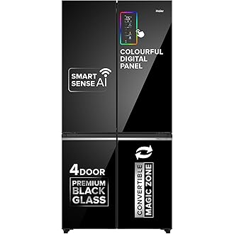 Haier 630L Lumiere French Door 4 Door Side by Side Frost Free Refrigerator|Convertible|Wi-Fi|Inverter|Colourful Display Panel|Motion Sensor|My zone|Su