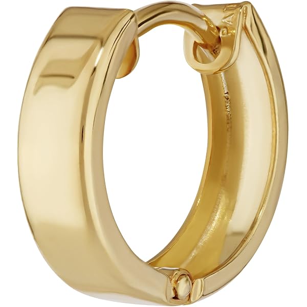 NKlaus EINZEL 585 oro giallo CREOLA orecchino orecchino orecchino piatto oro 16mm 1845