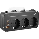 Thief Sockets with Switch,Multiple Plug USB C Fast Charging PD20W | Power Strips Wall Sockets Surge Protection,Power Strip 3