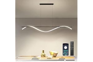 BRIMETI Lampadario a Sospensione da Pranzo 100cm Lampadario LED Soffitto Moderno Nordico 3000K-6000K Dimmerabile 30W, con Telecomando APP, per Soggiorno Sala da Pranzo Cucina Stanza Degli