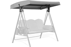 MXCZFC Generisch Hollywoodschaukel Dachbezug 190x120, Oxford-Tuch Ersatzdach Hollywoodschaukel Wasserdicht, Universal Dach für Hollywoodschaukel, Uv-Schutz Sonnendach,Grau
