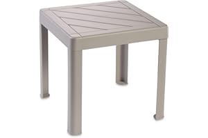 DEA HOME Tavolino POP, da interni ed esterni, in plastica polipropilene, colore grigio