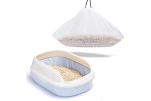 Nobleza 40 Bolsas Sanitarias, Bolsas Arenero Para Gatos, Forro Para Bandeja de Arena con CordóN, Para Bandejas Sanitarias Medianas y Grandes 76 x 45 CM
