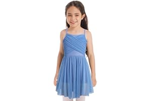 CHICTRY Vestito da Danza Classica Bambina Tutu da Balletto Glitter Abito da Ballo Latino Senza Manica Ballerina Ragazza Vestito Pattinaggio Artistico Danza Moderna Dancewear