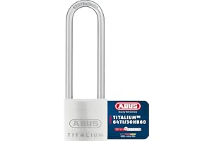 ABUS hänglås Titalium 64TI/30HB60 – hög bygel, aluminium | Låskropp av specialaluminium, härdat stålbåge, paracentrisk, säker