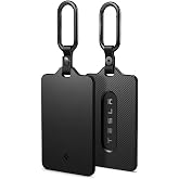 Spigen Tesla Anahtar Kartı ile Uyumlu C&uuml;zdan Kartlık + Karabiner Anahtarlık (2 Adet) TO243 Siyah - ACP07175 (Spigen TR Garant