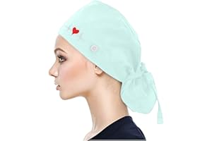 Muium(TM) Kappen mit Knopf und Baumwolle Einfarbige Schweißband Schrubben Hut für Unisex OP Haube Chirurgische Hut Verstellbar Kochmütze Kopfhauben Peeling Kappe