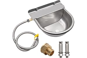 YUECHENG BREUAILY Ciotola per Abbeveratoio Automatico Capra Acqua Dispenser con Valvola Galleggiante Regolabile e Foro di Scarico Abbeveratoio per Cani e Cavalli Bovini