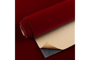 VEELIKE Carta da Parati Velluto Rosso Scuro Vintage Carta Adesiva Rossa Pellicola Autoadesiva Mobili Pellicola Adesiva Decorativa Scatola di Gioielli Armadio Cassetto Soggiorno Cameretta 40cm x 300cm