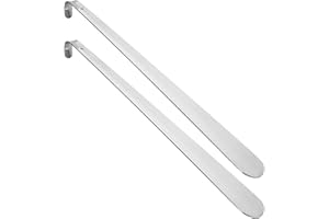 Xinzistar 2 Stück Metall Schuhlöffel, Schuhlöffel Metall Lang 52cm, sehr stabil, Langer Schuhanzieher Edelstahl Shoe Horn, Edelstahl Schuhanzieher für Herren, Damen, Kinder, Senioren(Silber)