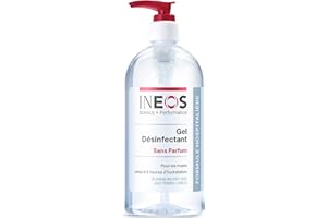 INEOS Hygienics - Gel Hydroalcoolique (500 ml) - Désinfectant pour les Mains - Qualité Hospitalière, Efficace contre 99,9% des Virus et des Bactéries