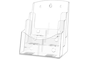 Viymgit Leaflet Holder A4, 3 Tier Clear Plastic Flyer Holder Display Stand, Wall Mount/Countertop Literature Organizer for Documents, Pamphlets, and Booklets