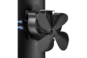 Fashioz Ventilatore Per Stufa 4 Pale, Silenzioso Ventilatore per Stufa Legna Tubo, Heat Circulation, Economia Stove Fan for Fireplace Adatto Tutte le Stufe Caminetti