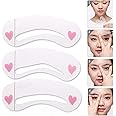 AURINKO Reusable Eyebrow Shaping Grooming Make Up Template Stencil Sticker Card (Pack of 3 Pieces)